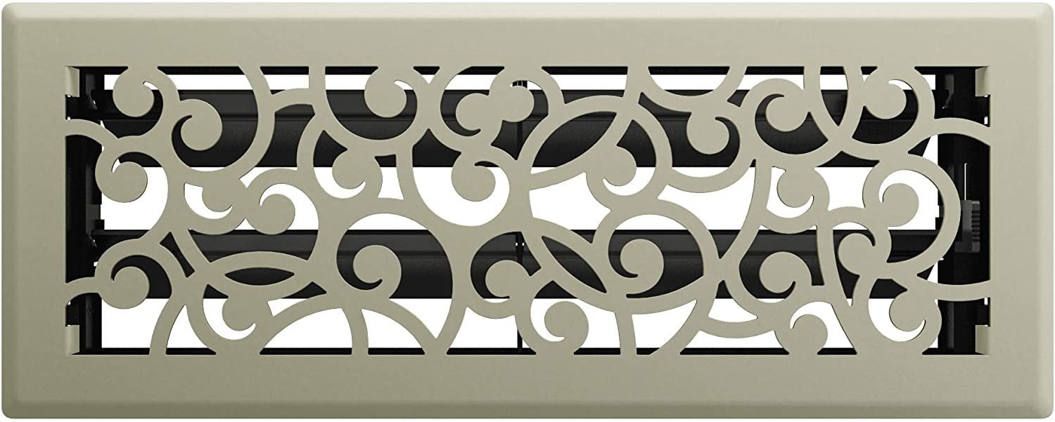 Imperial RG3455 Wonderland Decorative Floor Register, 4 x 12-Inch, Satin Nickel, 5 Count