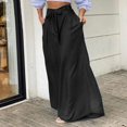 thumbnail image 2 of Pantalones largos de cintura alta para mujer, falda holgada informal con cinturón, ropa de calle lisa, 2023, 2 of 4