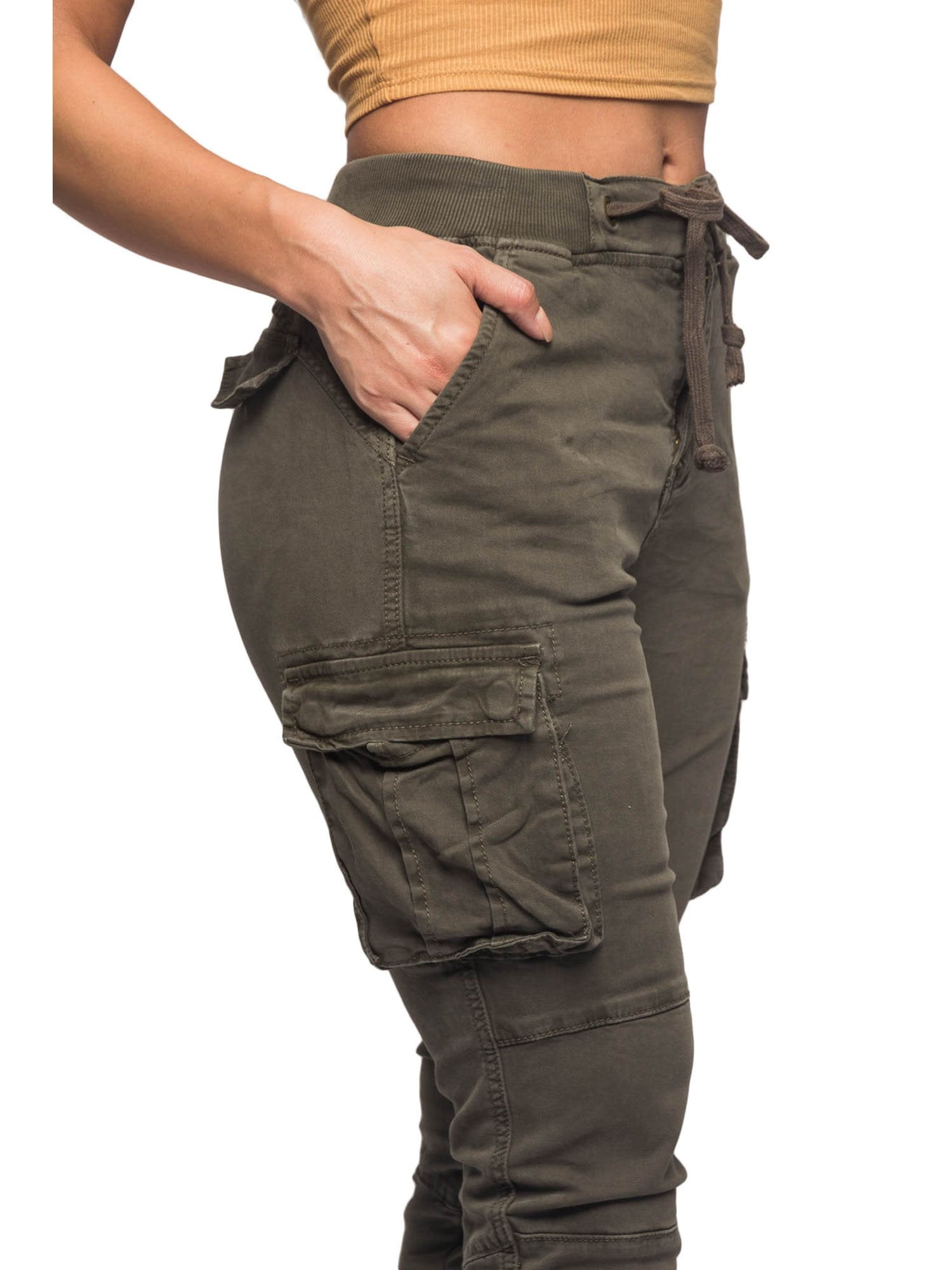 Ameri BELT WAIST PANTS American Bazi Women's High Waisted Cargo Joggers Army Pants