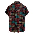 thumbnail image 3 of Domuza Casual Shirts for Men Hawaiian Short Sleeve Beach Shirts Tropical Flower Printed Button Down Tshirts Lapel Holiday Summer Tops Red L, 3 of 6