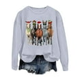thumbnail image 2 of Christmas Horse Sweatshirts for Women 2025 Long Sleeve Crewneck Horses Graphic Sweatshirt for Horse Lovers Pullover Tops, 2 of 8