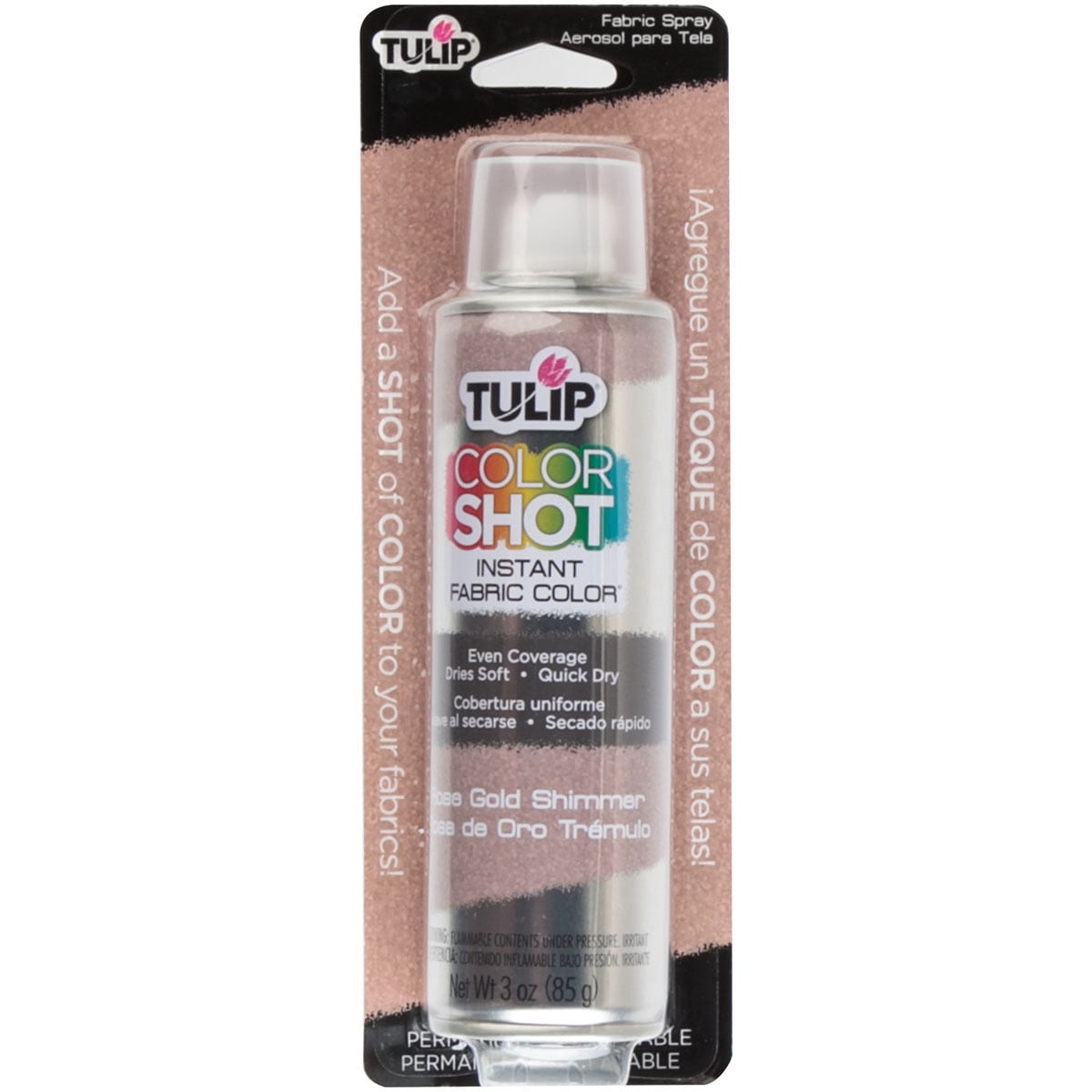 Tulip Color Shot Instant Fabric Color Spray 3ozRose Gold Shimmer