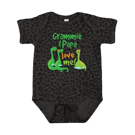 

Inktastic Grammie and Papa Love Me Dinosaur for Grandson Gift Baby Boy Bodysuit