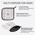 thumbnail image 3 of Yayeee Oven Mitts and Pot Holder Set of 4 Heat Resistant Kitchen Gloves Baking Hot Pad, Pink Mosaic Pattern, 3 of 5