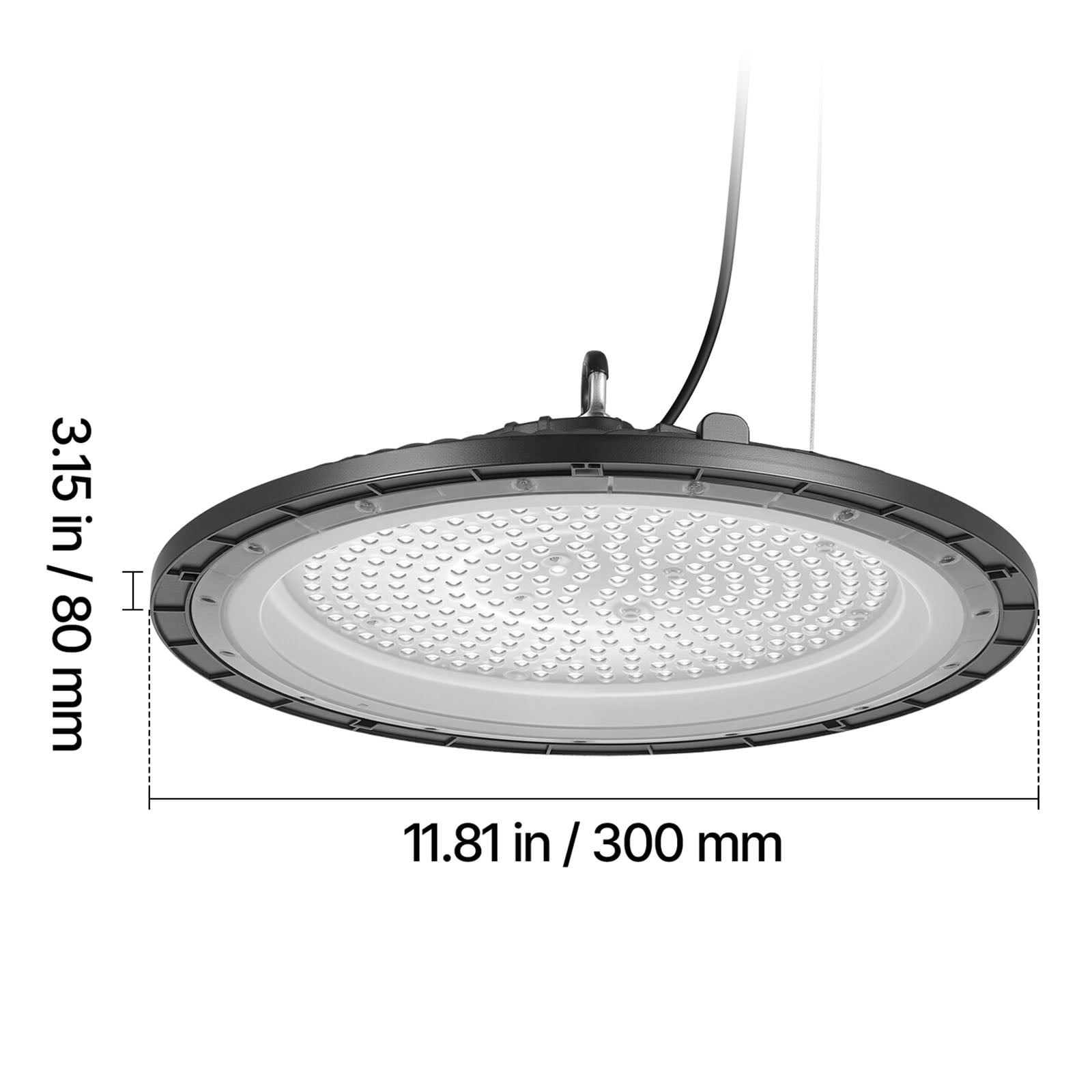 KFFKFF 6 Pack LED High Bay Lights, 150W 5000K 21000LM Bright UFO LED Lights, IP65 Waterproof, 100-277V for Workshops, Warehouses, Gyms, Garages, and Barns, Black