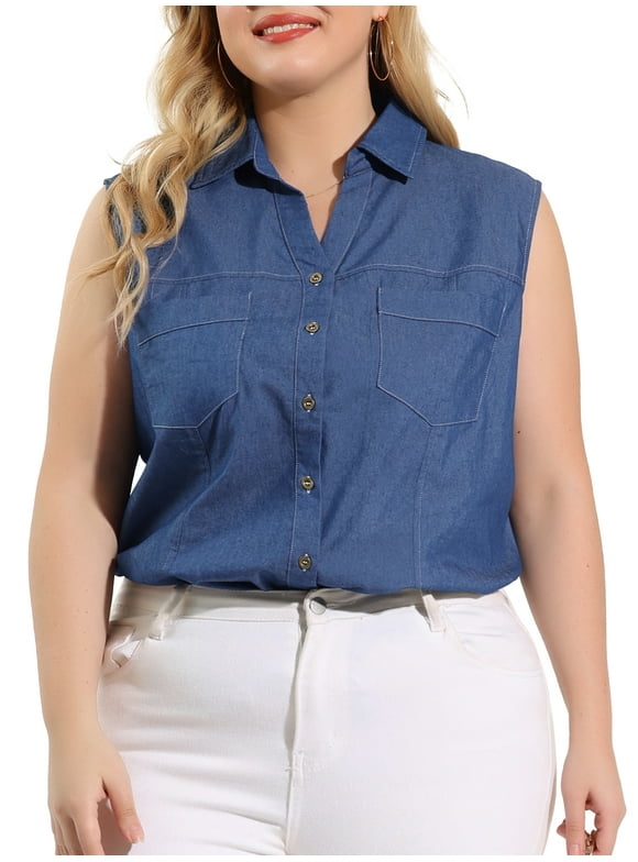 Women's Plus Size Denim Shirts