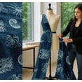 thumbnail image 5 of Soimoi Cotton Poplin Fabric Animal Skin,Shell & Octopus Ocean Print Fabric by The Yard 42 Inch Wide, 5 of 7