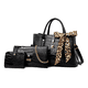 thumbnail image 1 of Bolso De Mano Malubero Malu1815 Tres Piezas Estampado Cocodrilo Negro, 1 of 3