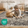 thumbnail image 4 of ODIKA 8'x10' Washable Area Rug Non-Shedding, Easy Care, Cream Boho Deep Tones Base Symmetrical Layout Academia Farmhouse for King Size Bedroom Under Bed, Master Suite, 4 of 7