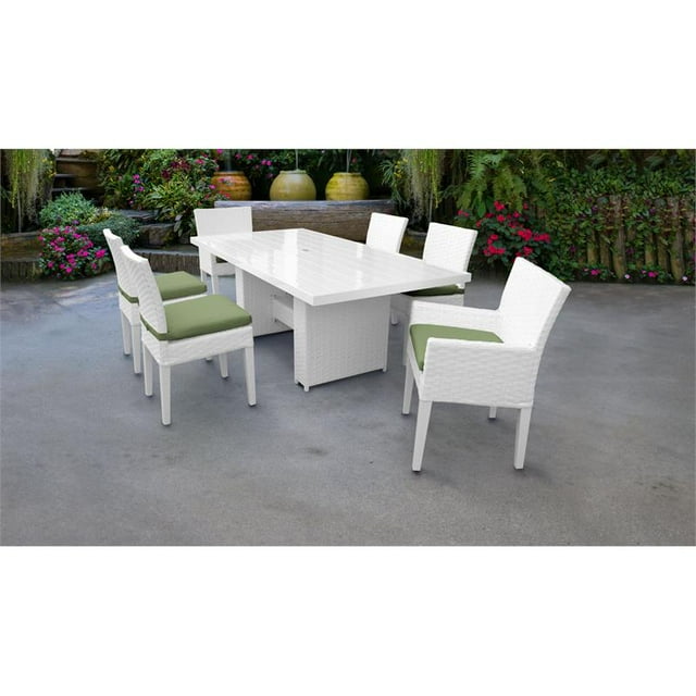 Miami Patio Rectangulaire Table à Manger 4 Fauteuils Sans Bras 2 Fauteuils