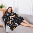 thumbnail image 5 of Oversized Wearable Blanket Hoodie,Black Halloween Dancing Skeletons Sherpa Blanket Hoodie with Super Pockets,Super Warm Fuzzy Pullover for Women & Men, 5 of 6