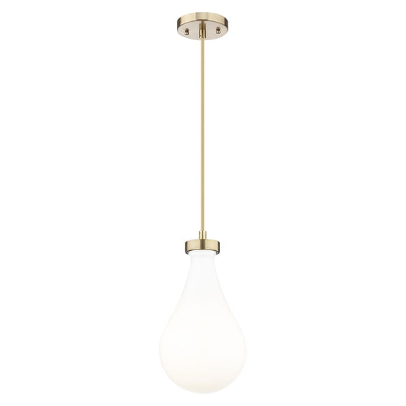 451-1P-CB-G451-7GWH Innovations Lighting Owego - 1 Light Cord Hung Pendant-7 Inch Wide and 12.25 Inch Tall-Champagne Bronze Finish-Gloss White Glass