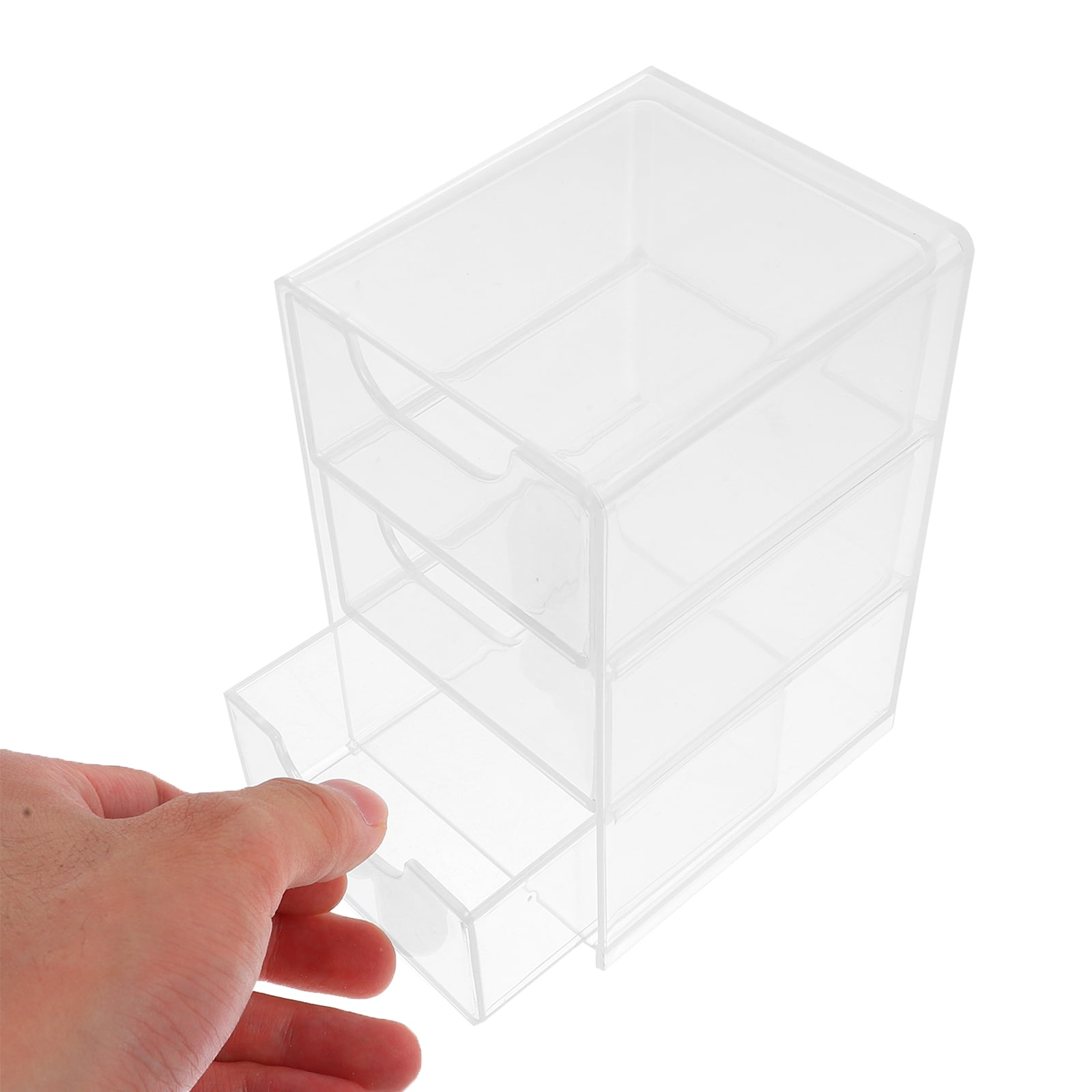 OUNONA Desktop Drawer Box Acrylic Drawer Case For Tabletop Countertop Drawer Organizer Box