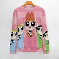 thumbnail image 2 of The Powerpuff Girls Sweater Long Sleeve Round Neck Pullover Jumper Fall Winter Clothes Print Tops Blouse M, 2 of 6