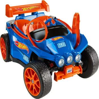 Power Wheels Hot Wheels Racer Battery-Powered Ride-On and Vehicle Playset with 5 Toy Cars