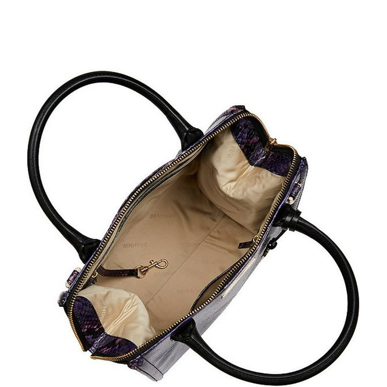 Brahmin Small Caroline Purple Potion Winterlight Purple Black Snakeskin Satchel Walmart
