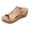 Yellow, variant on Women's Vintage Platform Wedge Gladiator Slides Sandals Boho Beach Casual Leather Hollow out Studded Orthotic Chunky High Heels Slip on Summer Shoes Yellow Size 9