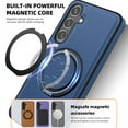thumbnail image 5 of Allytechgroup Magnetic Case for Samsung Galaxy S24, Ring Holder Kickstand Hybrid Compatible with Magsafe & Car Mount Anti-Scratch Phone Case Cover for Women Men, Blue, 5 of 6