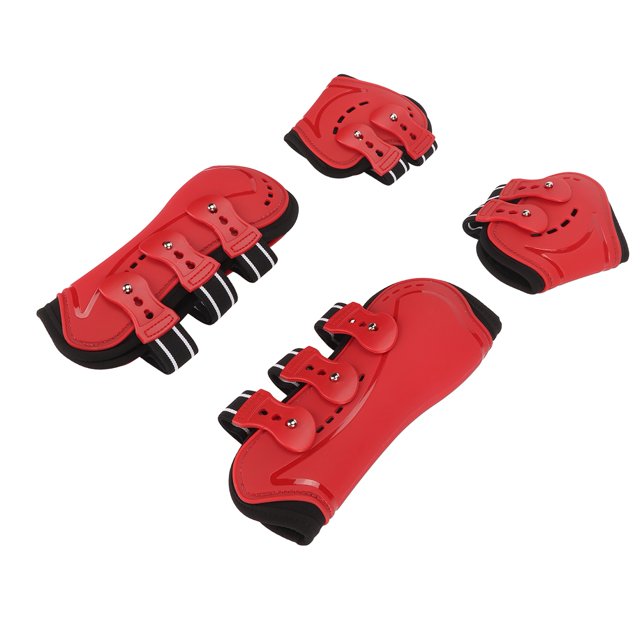 Bottes de Tendon de Cheval Set de 4, Bottes de Patte Arrière de Cheval Bottes de Jambe avant de Cheval Ouvert Front Sautant Tendon Chevaux Bottes Bottes de Tendon avant de Cheval Bottes