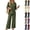 34# Army Green, variant on Womens Summer 2 Piece Lounge Sets 3/4 Sleeve V Neck Top Wide Leg Palazzo Pants Set 2026 Beach Travel Outfits,Gray,M