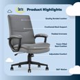 thumbnail image 6 of Serta Comfort Modern Executive Office Chair Metal Base Bonded Leather Gray, 6 of 10