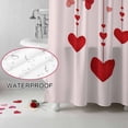 thumbnail image 4 of Valentine's Day Bathroom Shower Curtains with Hooks, Red Love Tree Heart Petal Pink Ombre Romantic Waterproof Fabric Washable Shower Curtain for Home Hotel Bathtub Decor 72x72 Inch, 4 of 9