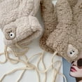 thumbnail image 4 of Dyfzdhu Cute Bear Winter Gloves Women Fuzzy Fleece Mittens Braided Rope Thick Thermal White, 4 of 4
