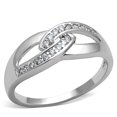 thumbnail image 1 of Women Rhodium Brass Ring with AAA Grade CZ in Clear - Size 8, 1 of 1