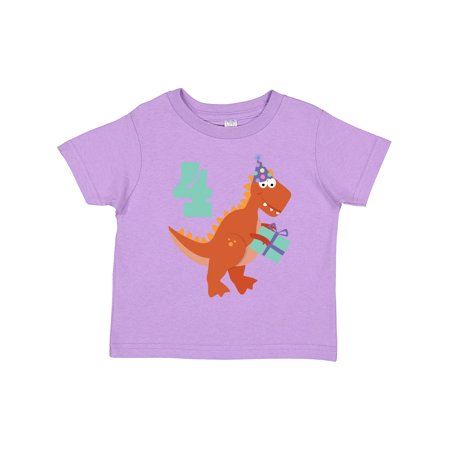 

Inktastic 4th Birthday Dinosaur Gift Toddler Boy or Toddler Girl T-Shirt