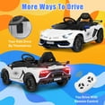 thumbnail image 6 of 12V Lamborghini Kids Ride on Toys Cars with Parental Remote, Toddler Ride on Car with Hydraulic Pressure Door, Kids' Electric Vehicle Car with Slow Start, MP3, LED Lights for Kids Aged 3-8, White, 6 of 10