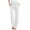 White, variant on LYMAYTER Women Summer Trousers Casual Relaxed Elastic Waist Stretchy for Pants with Pocket S-3XL