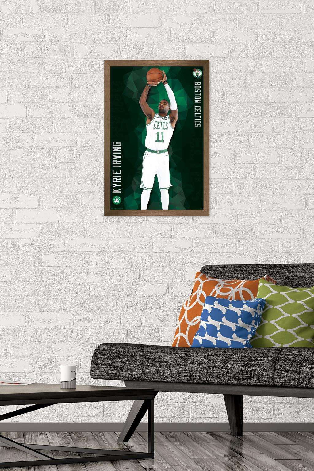 Trends International NBA Boston Celtics - Kyrie Irving 17 Wall Poster 16.5" x 24.25" x .75" Bronze Framed Version