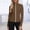 Brown plus size blazer jacket a1, variant on Women's Plus Size Fall Winter Long Sleeve Zipper Tops Casual Solid Pullover Jackets Blazer Dressy Basic Work Outerwear, Gray M