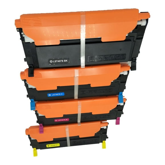 L-ink Compatible Samsung CLT-407S Toner Cartridge Set (BK, C, M, Y) (CLT-C407S, CLT-K407S, CLT-M407S, CLT-Y407S)