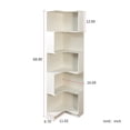 thumbnail image 5 of Noble House 68.9" Corner Bookshelf, 5-Tier L-Shaped Bookcase with Baffle & LED Lights, Space-Saving Design, White, 5 of 7