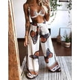 thumbnail image 1 of Conjunto de pantalones anchos de manga larga con estampado de leopardo y cuello en V para mujer, conjunto de 2 piezas, monos WD.WDQZL Ropa, 1 of 5