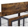 thumbnail image 6 of 38" Heavy Duty Dog Crate, Furniture Style Dog Cage Sliding Iron Door with Wheels, Mat, Dog House for Indoor Dogs, Gray, 6 of 6