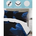 thumbnail image 4 of Blue Rose Twin Size Down Alternative Comforter, Lightweight Comforter Quilt Bedding Set with Pillow Shams Vintage Abstract Garden Flower Floral Black All Seasons Bed Comforter Duvet Insert 68"x86", 4 of 7