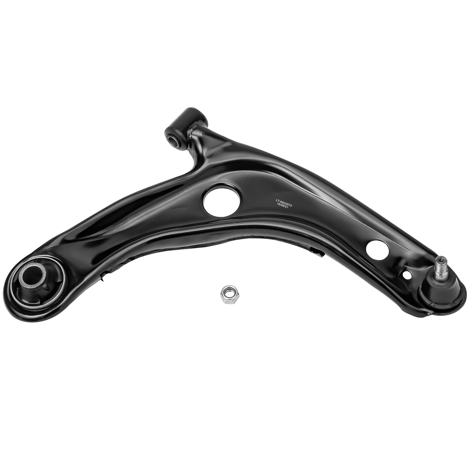 Detroit Axle - Front Right Lower Control Arm for 2006-2018 Toyota Yaris 2012-2019 Prius C 2008-2014 Scion xD, Passenger Side Lower Control Arm with Ball Joint Replacement