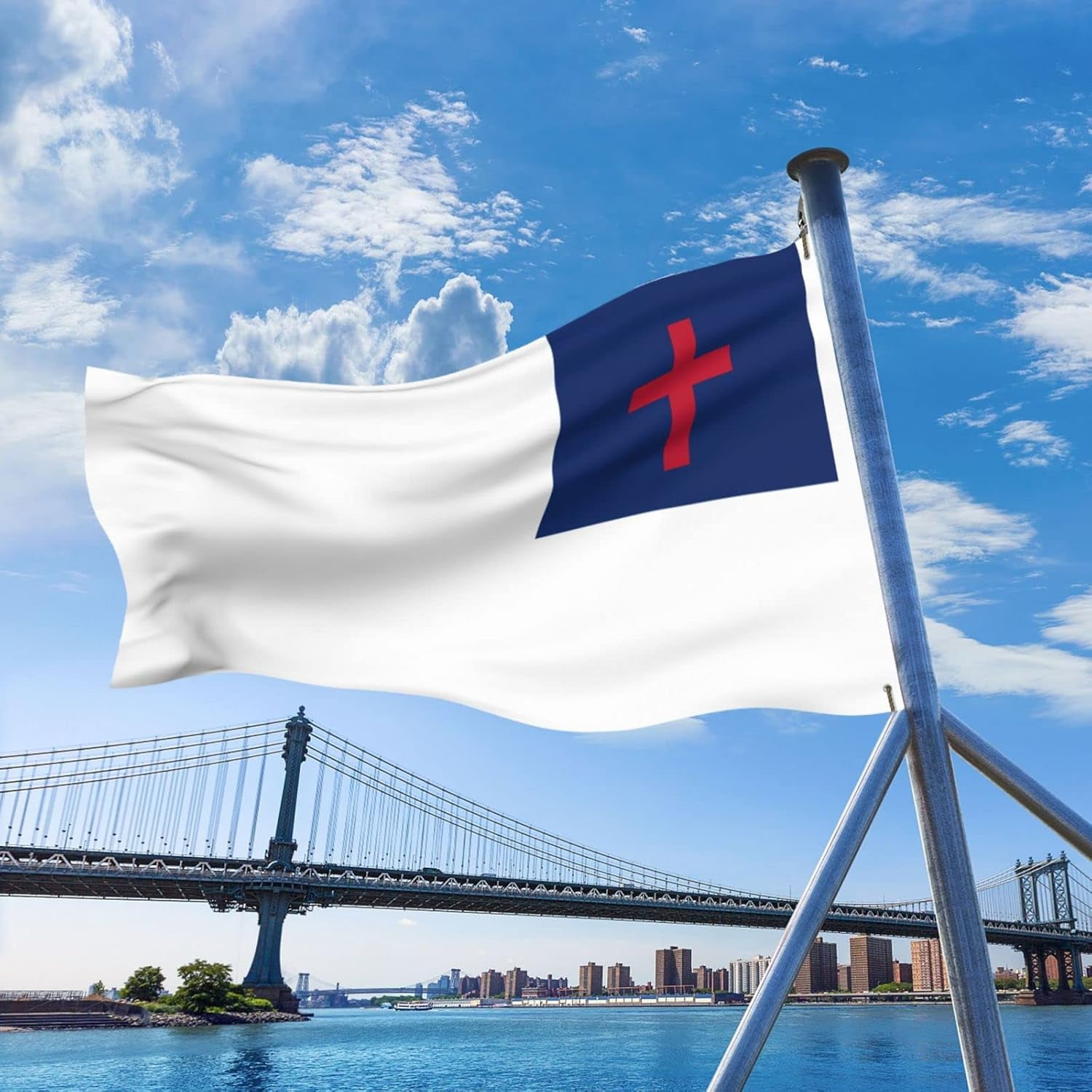 Christian flag Flag 5x8 Ft Double-Sided Flags Outdoor Large Size Heavy duty Decorative Banner Durable Patio Flags Yard Flag