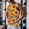 thumbnail image 5 of Gukieu Diamond Bohemian Sunflower Print Men's Quick Dry Fitness Vest, Round Neck Sleeveless Fitness Bodybuilding Top-X-Large, 5 of 7