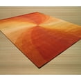 thumbnail image 2 of Hand-tufted Wool Orange Contemporary Abstract Swirl Rug, 2 of 3