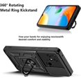 thumbnail image 3 of Sturdy Case for Xiaomi Redmi 10C with Slide Camera Window, Heavy Duty Military Grade Protection Phone Cover Built-in 360 Rotate Ring Stand for Xiaomi Redmi 10C SJ Gold, 3 of 8