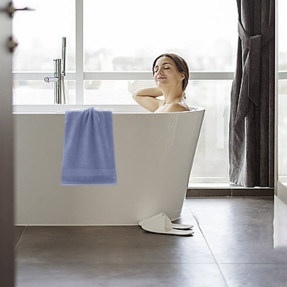 Xuniizn Luxury Face Towels for Bathroom - Bath Towels Soft Cotton | Highly Absorbent Hotel spa Bathroom Towels Set Collection | Hand Towels 16x30 Inch (Blue, Gray, White)