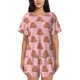 thumbnail image 1 of Fotbe Heart Capybara Conjunto de Pijama Estampado para Mujer, 2 Piezas, Ropa de Dormir con Camiseta de Manga Corta y Shorts Suaves-Medium, 1 of 6