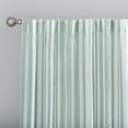 thumbnail image 5 of Archaeo Stonewashed Stripe 100% Cotton Buttoned Back Tab Curtain, 50"x84", 50"x84", Spa Green, 5 of 7