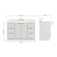 thumbnail image 4 of ARIEL Milan 54 Inch Single Oval Sink Bathroom Vanity with Carrara White Quartz Countertop 1.5 Inch in Natural Oak, 4 of 7