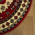 thumbnail image 6 of Ornamental Medallion Southwestern Ultra-Soft Indoor Area Rug or Runner, 5' Round, Red by Blue Nile Mills, 6 of 6