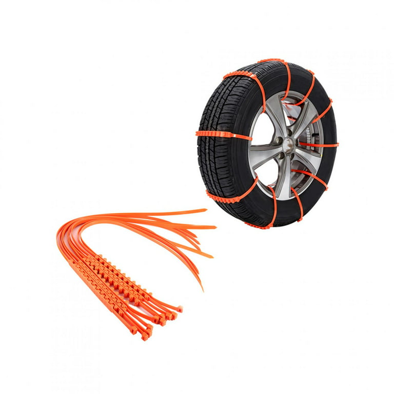 Kritne Anti-skid Wheel Chains,Tire Chains,10pcs Reusable Auto Car Universal  Fit Snow Safety Anti-skid Tire Tyer Chains Thickened Tendons 