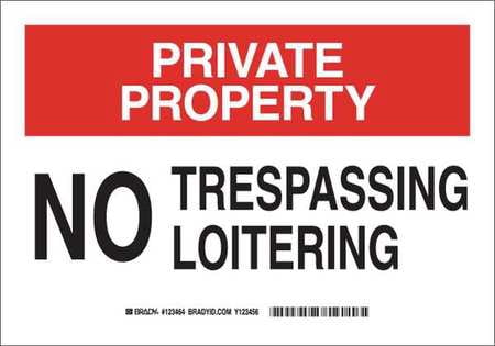 Admittance Sign, Brady, 123465, 10